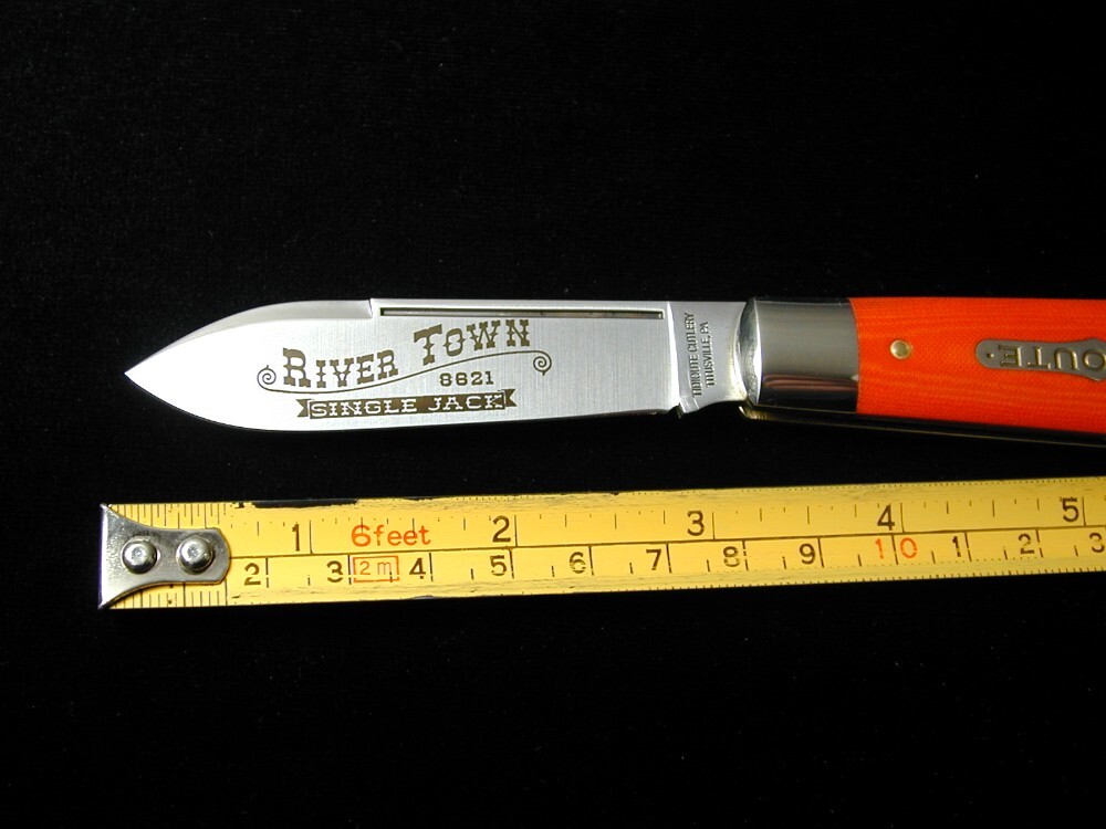 Great Eastern GEC Smooth Ember Orange Linen Micarta River Town