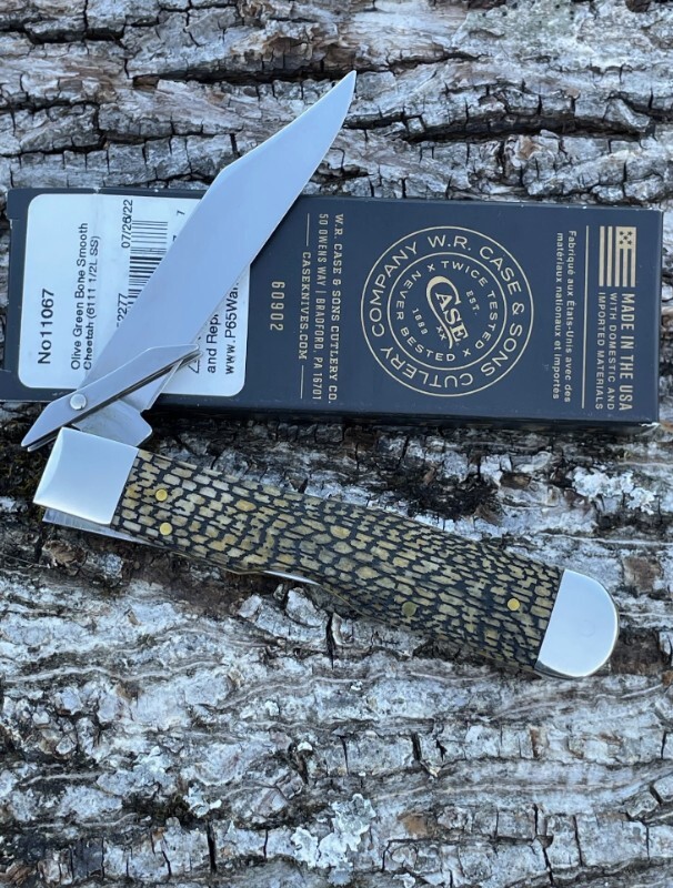CASE XX ** SFO 2022 SMOOTH OLIVE GREEN BONE ALLIGATOR SKIN