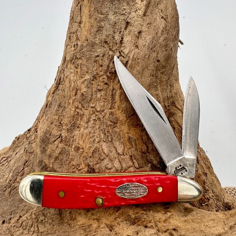 BONE Case XX 6220 SS Red Bone Peanut Folding Pocket Knife USA Rare