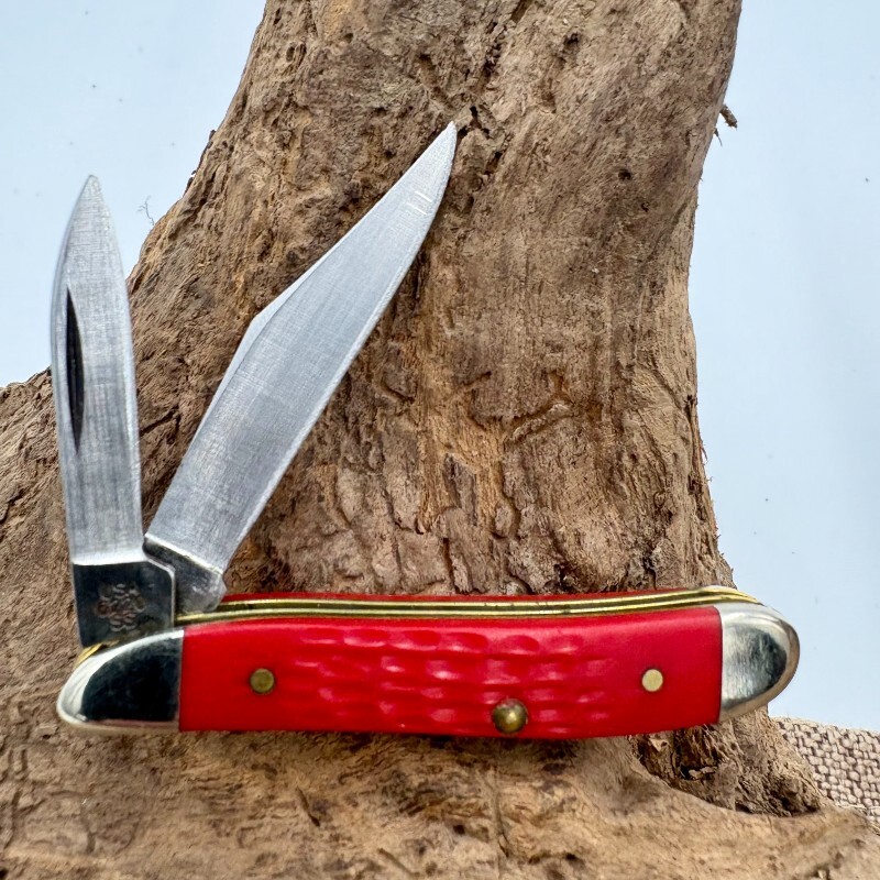 BONE Case XX 6220 SS Red Bone Peanut Folding Pocket Knife USA Rare
