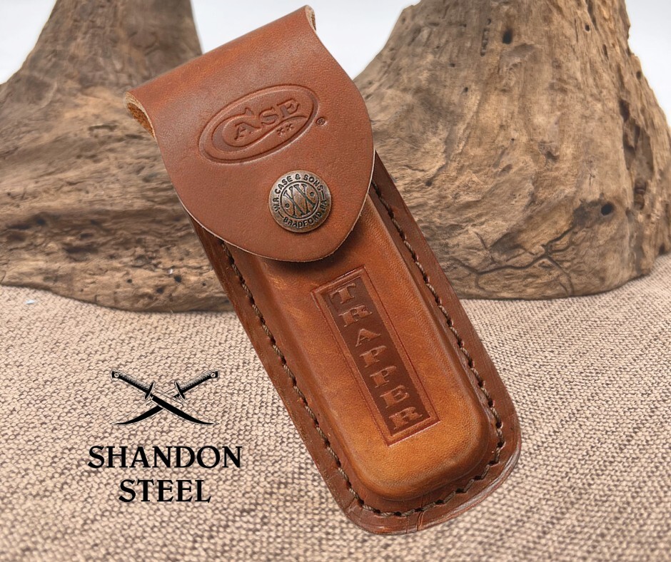 CASE XX LEATHER TRAPPER SHEATH TRADITIONAL FOLDING POCKET KNIFE