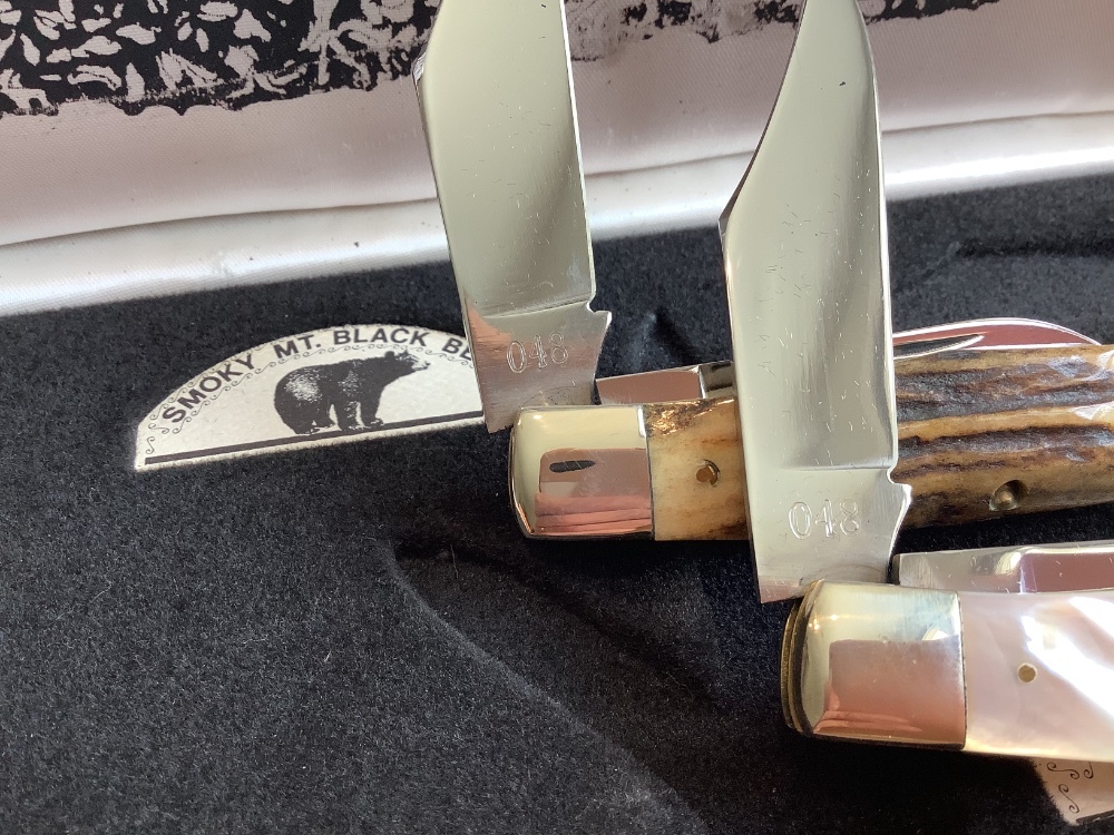 Vintage The Wilderness Smokey Mountain Knife Works GunStock Knife Set NOS