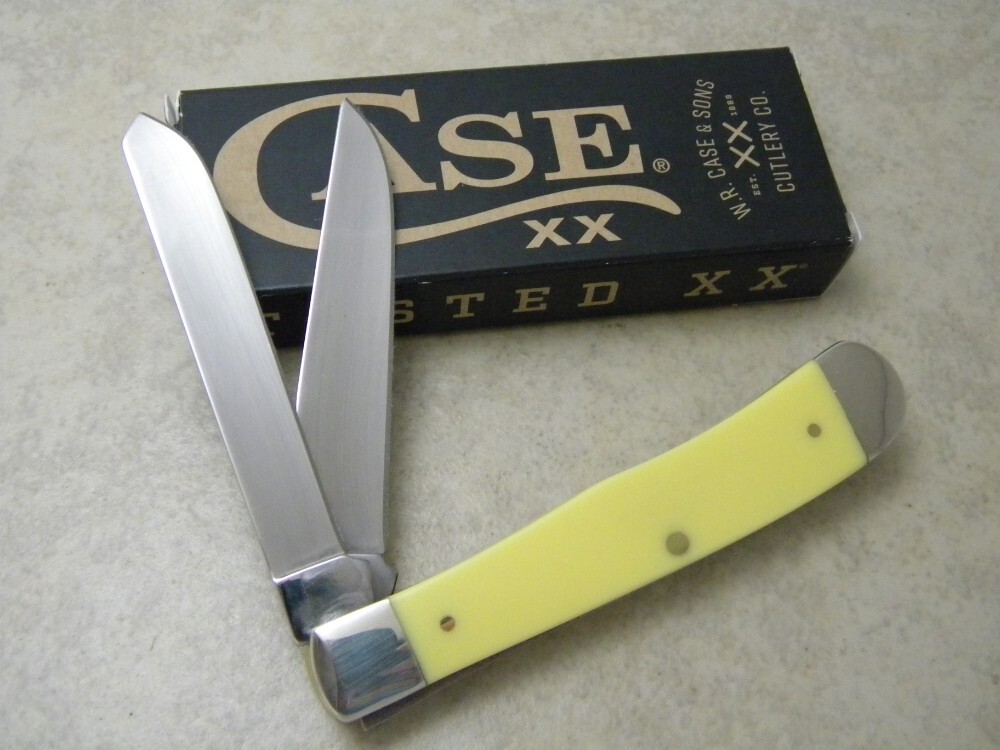 Case XX USA 5 Dot 3254 Yellow Trapper Knife NIB