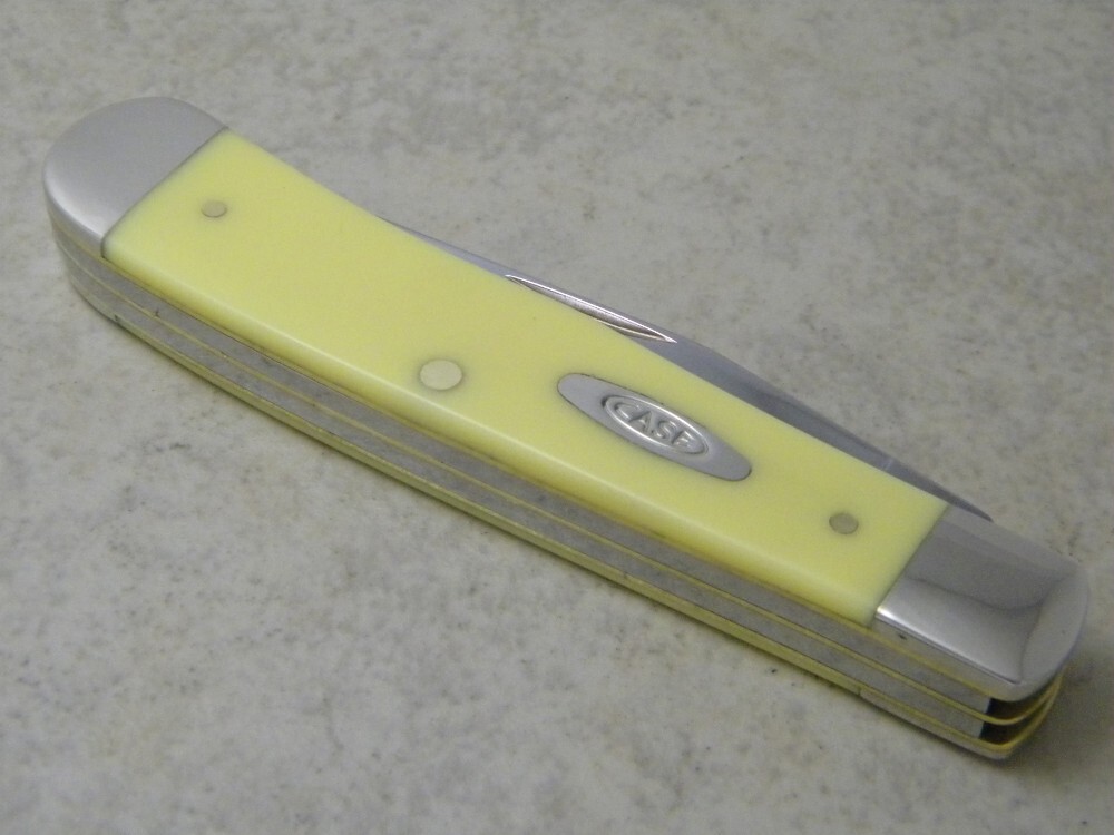 kase.c④ Case XX USA 5 Dot 3254 Yellow Trapper Knife NIB