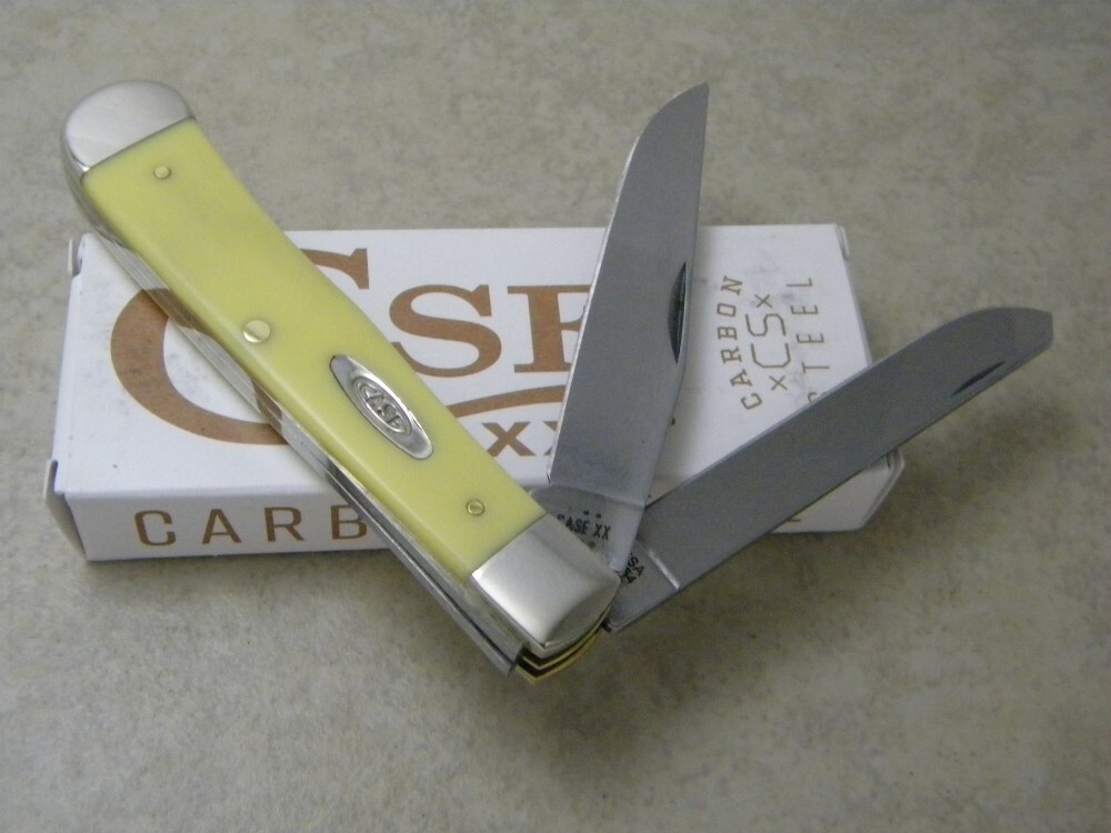 Case XX USA 5 Dot 3254 CS Yellow Trapper Knife NIB