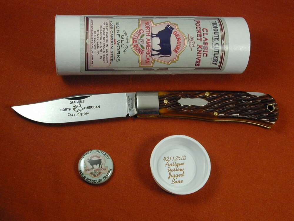 Great Eastern Cutlery GEC Antique Yellow Jigged Bone Missouri