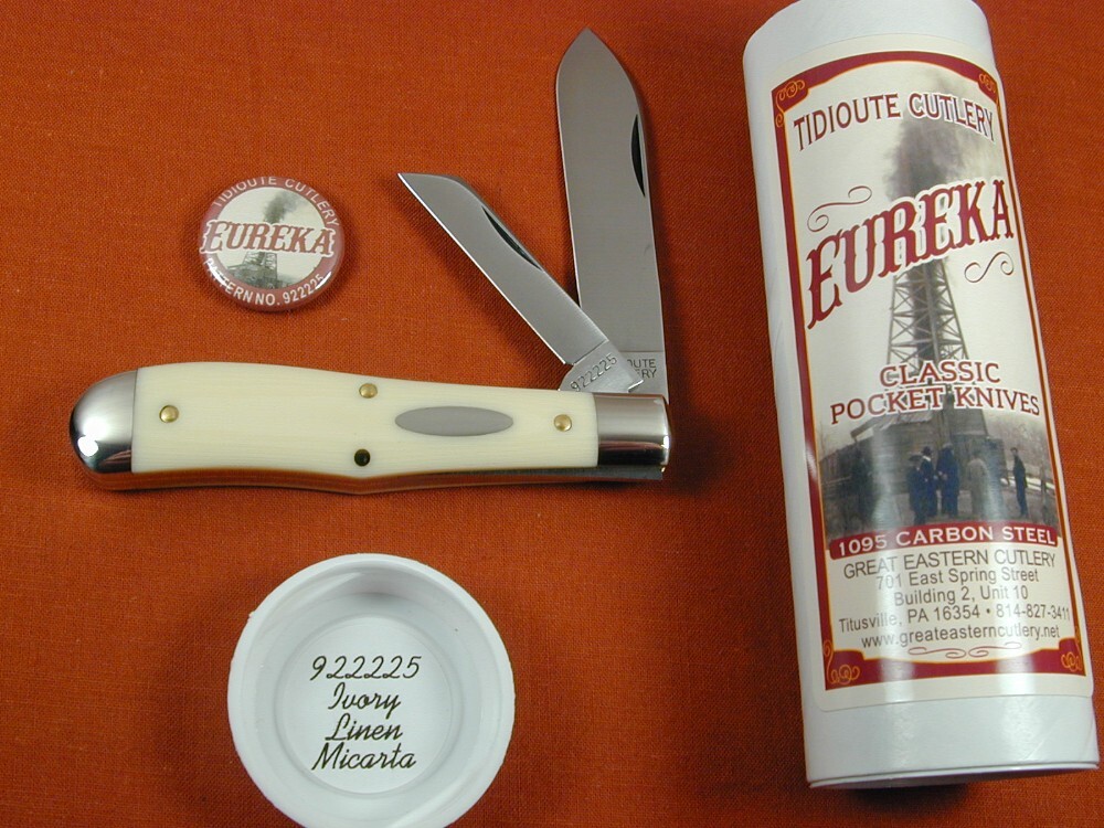 Great Eastern Cutlery GEC Ivory Linen Micarta Eureka Jack Knife