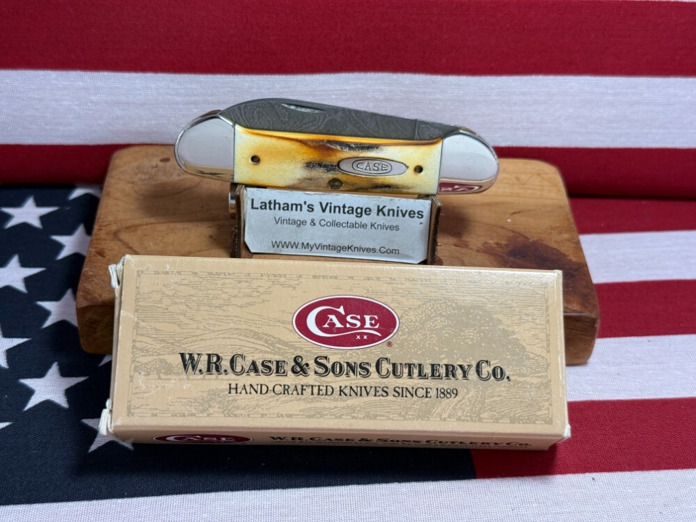 CASE XX USA 1995 CANOE 52131 DAMACUS STEEL STAG HANDLES