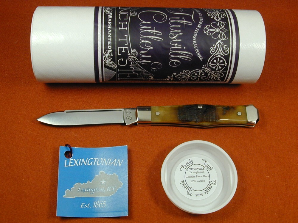Titusville Cutlery Genuine Rams Horn Lexingtonian Coffin Jack