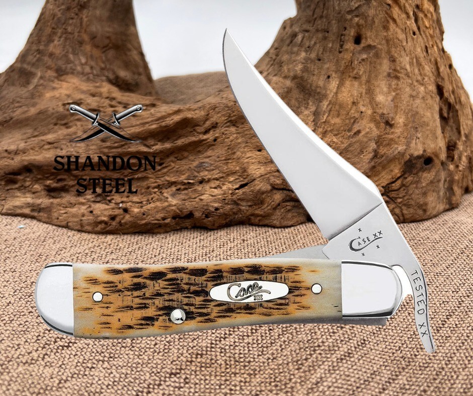 CASE XX USA AMBER BONE PEACH SEED JIG RUSSLOCK 00260 2025 FOLDING