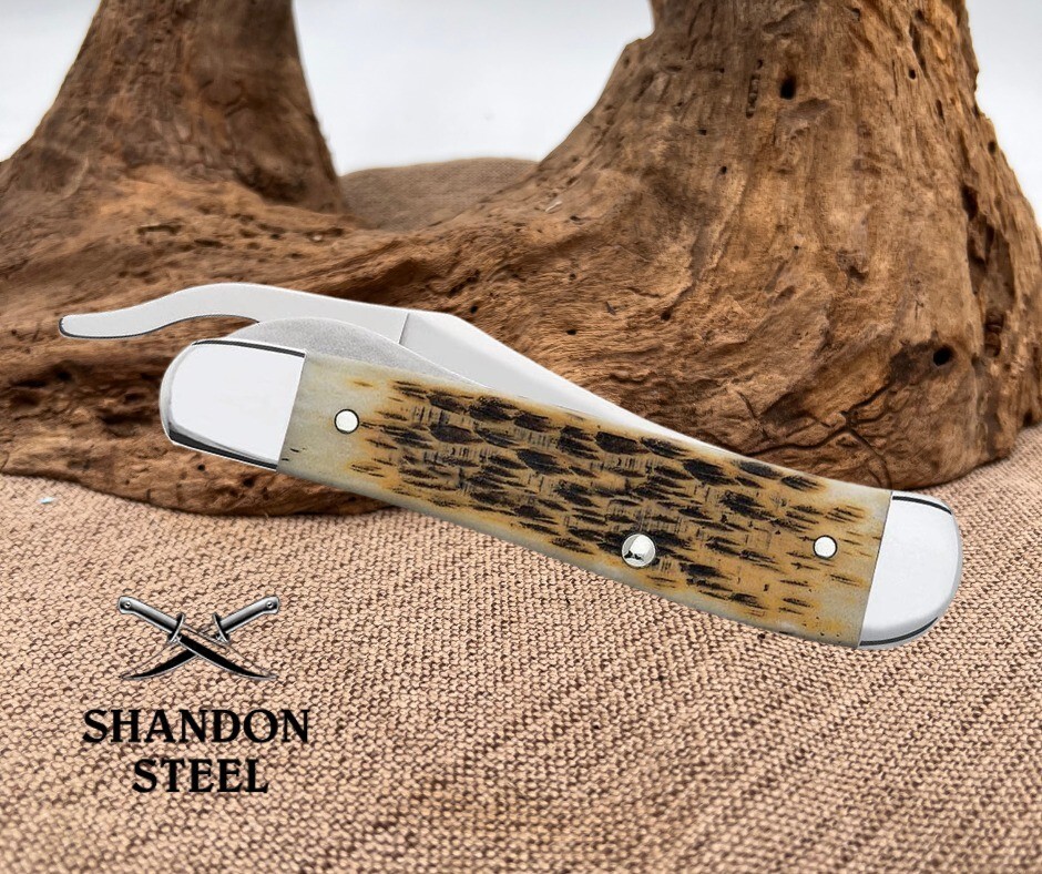 CASE XX USA AMBER BONE PEACH SEED JIG RUSSLOCK 00260 2025 FOLDING