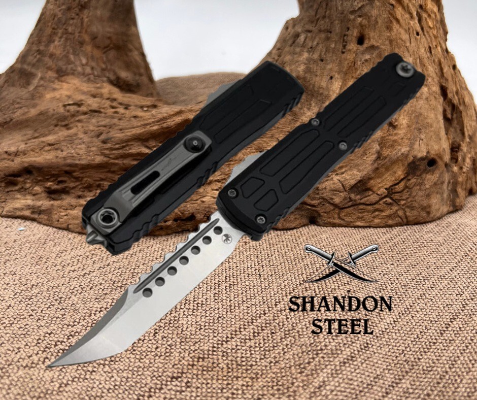 Microtech Ultratech EX - ZBP Hellhound Stonewash w/ Black Milled