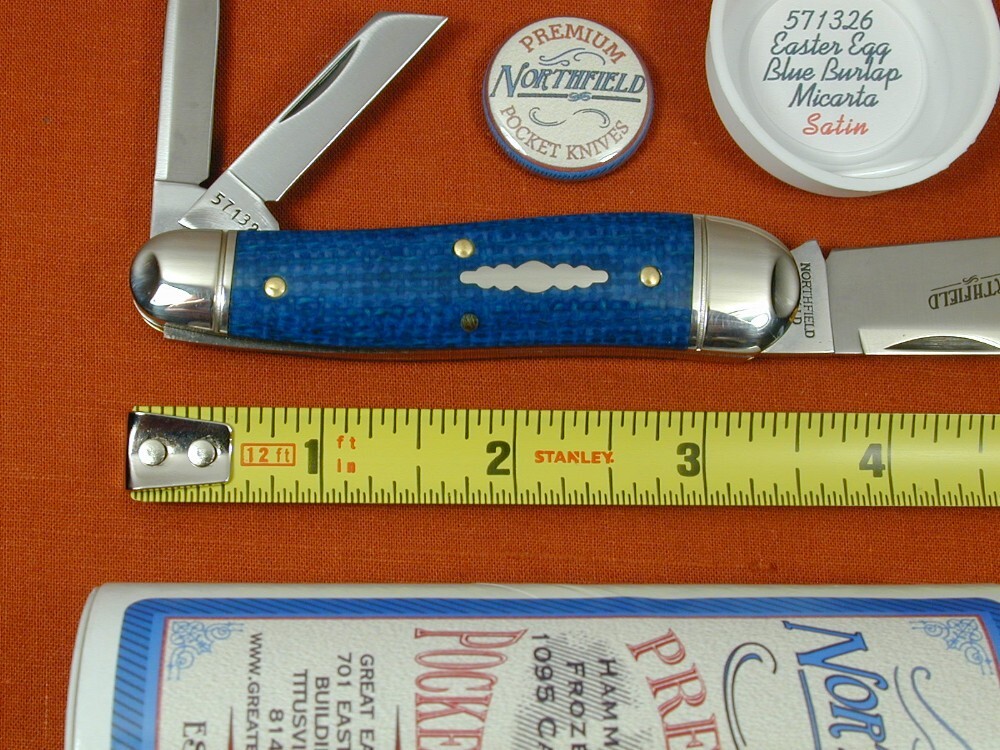 Great Eastern Cutlery GEC Easter Egg Blue Burlap Micarta Geppetto