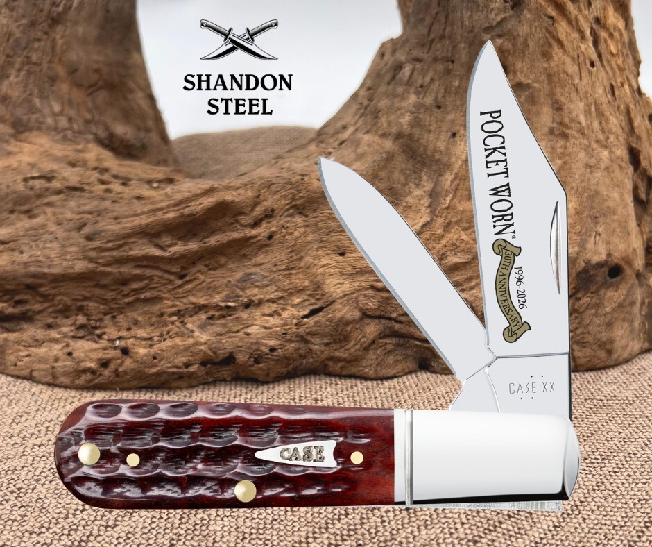 Case XX Knives USA Barlow Pocket Worn 30th Mahogany Bone 55233