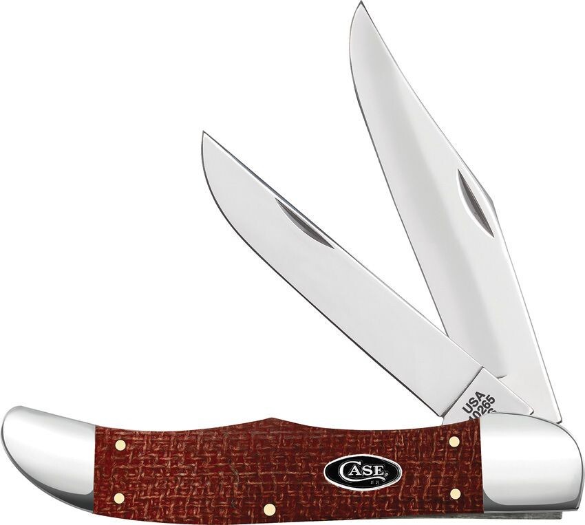 2025 Casexx Dark Red Burlap Micarta Folding Hunter With Sheath