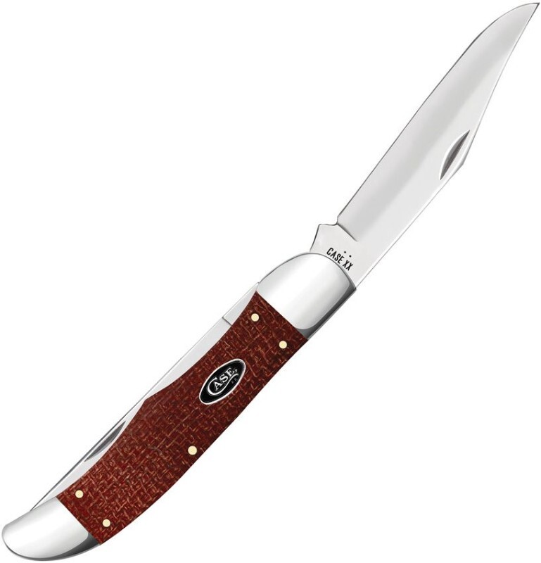 2025 Casexx Dark Red Burlap Micarta Folding Hunter With Sheath