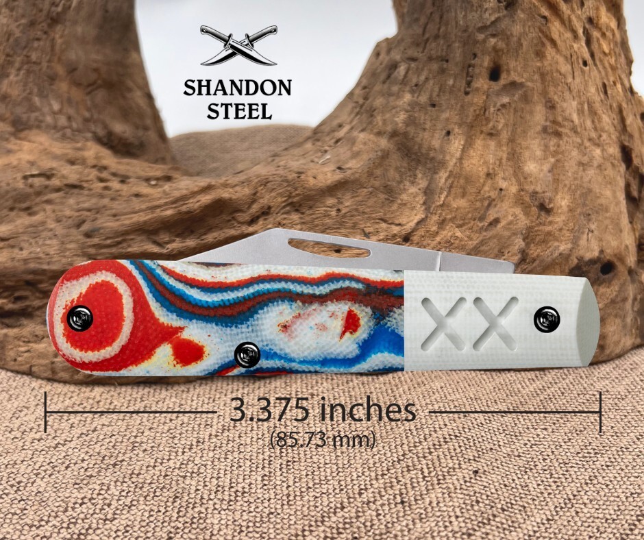 Case XX Red/White/Blue Burl W/White G-10 Smooth XR Barlow