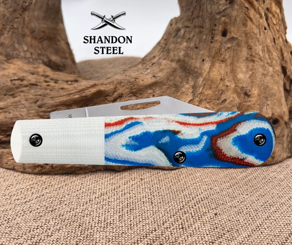 Case XX Red/White/Blue Burl W/White G-10 Smooth XR Barlow