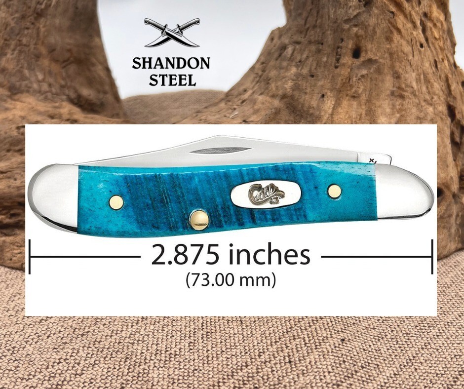 Case XX USA Sawcut Jig Caribbean Blue Bone Peanut Pocket Knife
