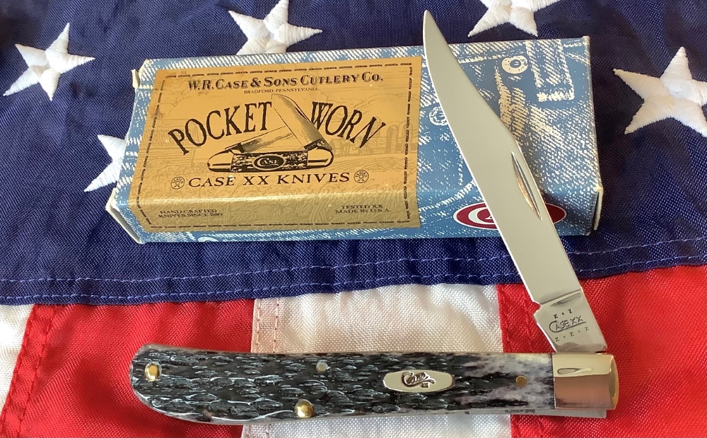 2002 Case xx Slimline Trapper Knife (MDL# 61048 SS) w/ Black Bone