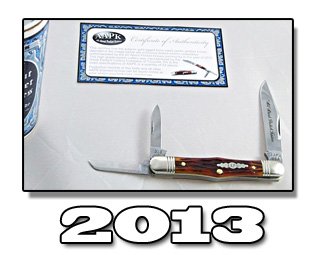 2013 AAPK GEC amber gold jigged bone Whittler Knife