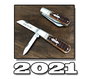 2021 AAPK GEC Series Limited Edition Antique Amber jigged Bone Barlow Knife