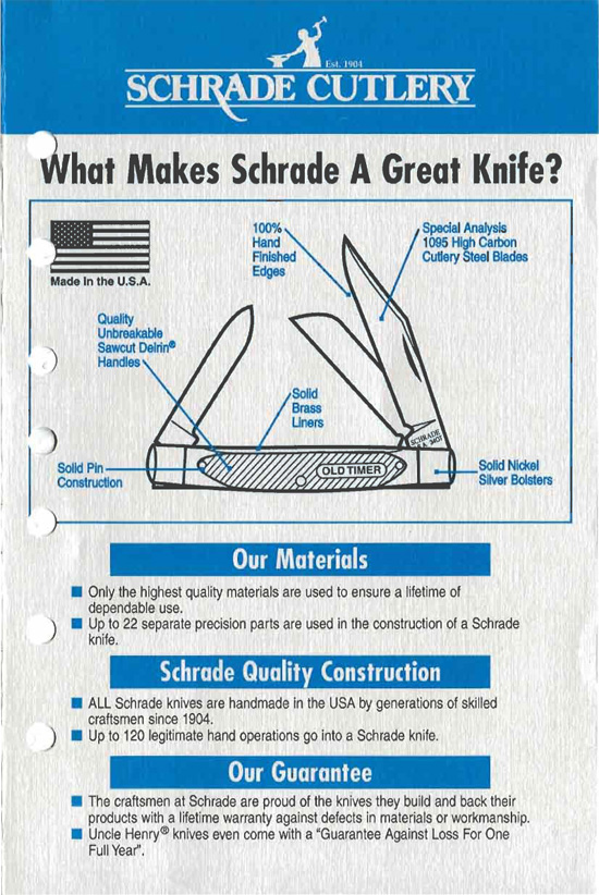 Schrade Knife Bill Of Rights Page 1