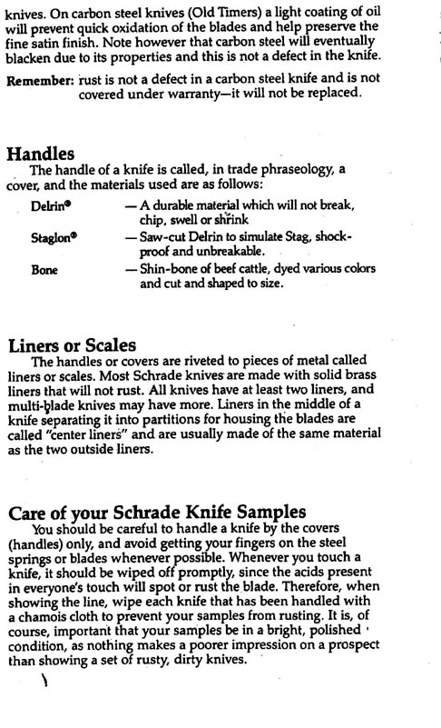 Schrade Knife Handles, Liners & Scales