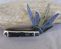 Bulldog Brand 5 Blade Genuine Stag Trapper Knife