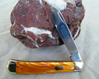 Bulldog Brand Orange Single Blade Trapper Knife