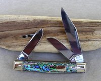 Bulldog Brand Genuine Heart Abalone Stockman Knife