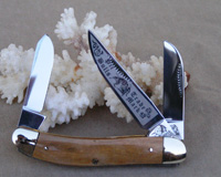 Bulldog Brand Mastodon Bark Ivory Kentucky Derby Sowbelly Knife
