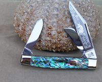 Bulldog Brand Heart Abalone Stockman Knife
