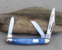 Bulldog Brand Blue Giraffe Bone Stockman Knife