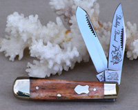 Bulldog Brand Brown Giraffe Bone Baby Bullet Trapper Knife