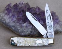 Bulldog Brand Chip Abalone Baby Bullet Trapper Knife