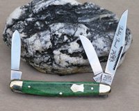 Bulldog Brand Green Giraffe Bone Stockman Knife