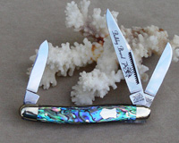 2005 Bulldog Brand Genuine Heart Abalone Stockman Knife