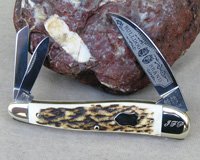 Bulldog Brand Stag Thor Manchu Etch Whittler Knife