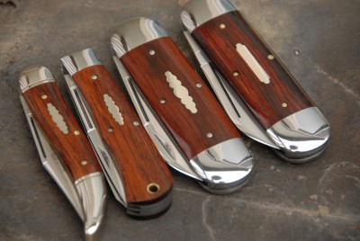 The three from the left are Snakewood compared to Cocobolo on the far right......