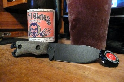 BK11 doing what it does best. Stripped with green micarta.