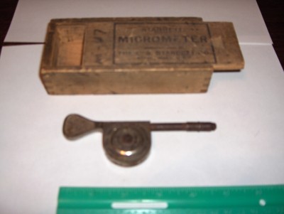 L.S. Starrett Speed Indicator - this was stuck in the side of the engine block and used with a watch second hand to determine the RPM of the tractor to run the PTO to power the thresher.