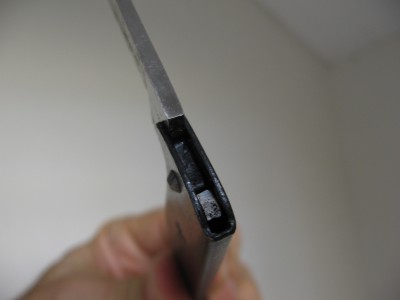 Internal spring, fold-over handle.