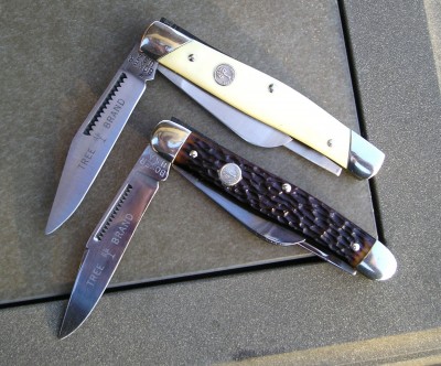 Two delrin handled from 1982, with "tree brand" shield