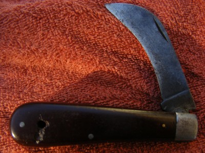 Well used BOKER USA brown bakelite(?)pruner