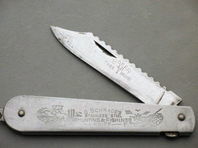 Schrade, George Hunting & Fishing Folder, Boker Etch, 190058252822 .JPG
