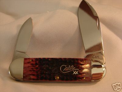 2001 - Case 6250 Cranberry bone - Silver Script shield