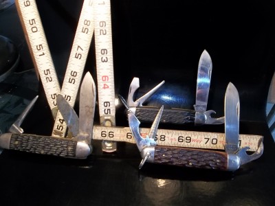 Left to right:#1 USA tang stamp,#2center back Camco USA #450 0n reverse of tang, and #3 front ATCO ITALY tang stamp