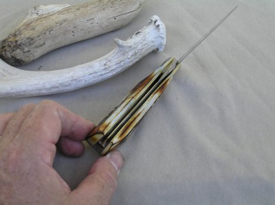 That's the thickest stag I have out of 5 knives, may not be the best overall. Real Thick!