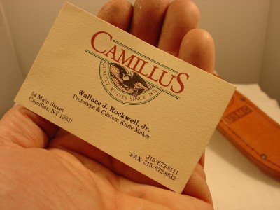 My old Camillus business Card